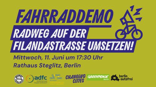 Demo für den geplanten, aber gestoppten Radwegebau an der Filandastraße