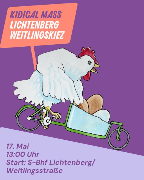 Kidical Mass ab Weitlingkiez zum Straßenfest gegen die A100