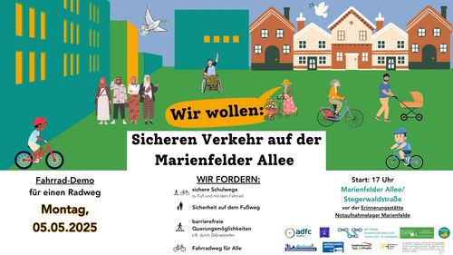 Wir wollen sicheren Verkehr auf der Marienfelder Alle