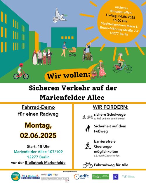 Wir wollen sicheren Verkehr auf der Marienfelder Allee