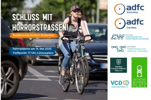 Schluss mit Horrorstraßen - Fahrradfahrende fordern Sicherheit