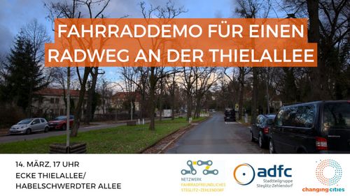 Demo für einen Radweg Thielallee