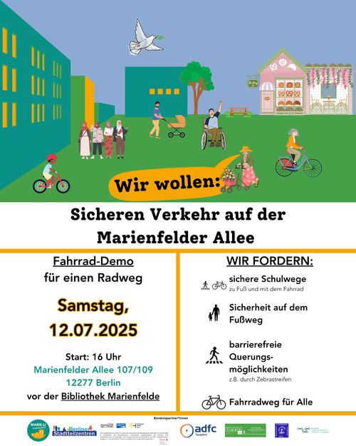 Wir wollen sicheren Verkehr auf der Marienfelder Allee