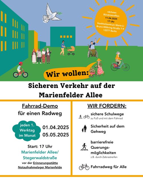 Wir wollen sicheren Verkehr auf der Marienfelder Allee