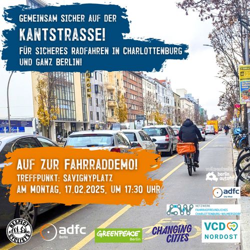 Demo: Erhalt des Radstreifen in der Kantstraße!