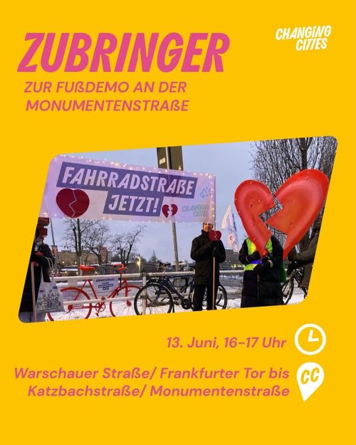 Radzubringer zur Monumentenstraßendemo