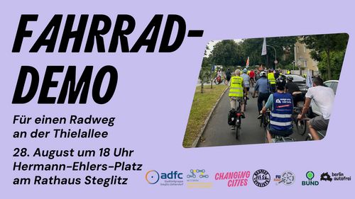 Demo für einen sicheren Radweg in der Thielallee und in ganz Steglitz-Zehlendorf